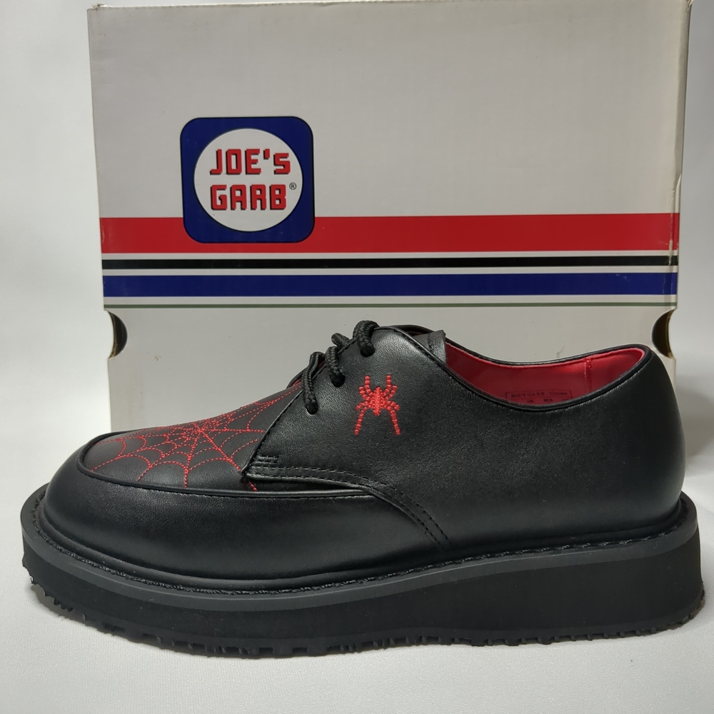 🕸️Rare Vintage Kids Black Leather Dress Shoes US 4 Retro Goth - Picture 6 of 11